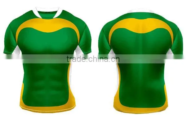 Quality cheap rugby jersey design red color and green