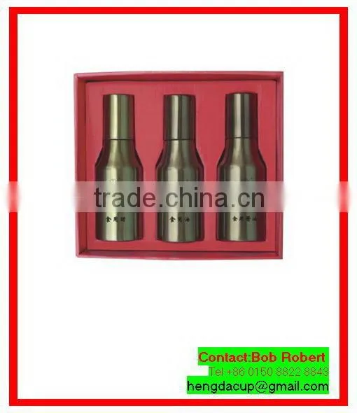 Design promotional clear stainless steel olive oil bottle