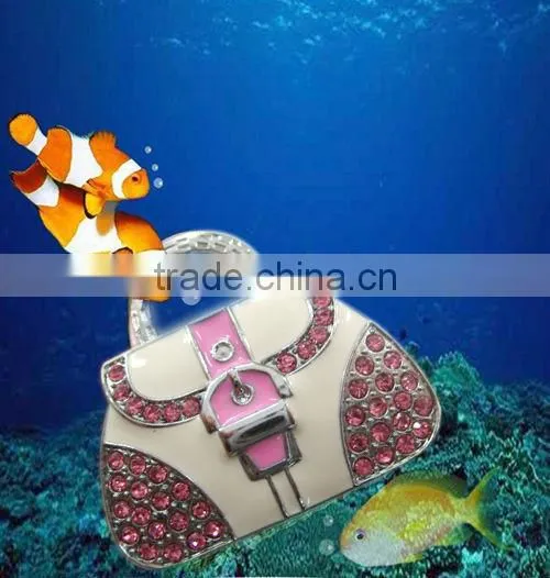 Beautiful Jewellery Hand Bag Shape USB with Keychain For Promotion