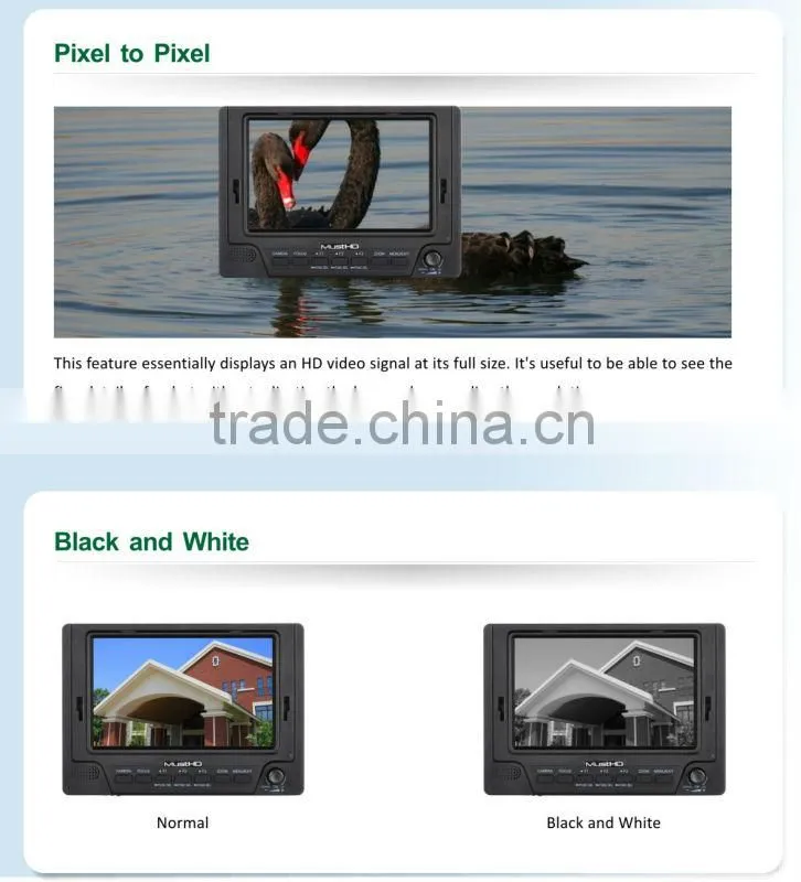 MustHD 5 inch lcd monitor with av input HDMI input Focus Assist Marker False Color