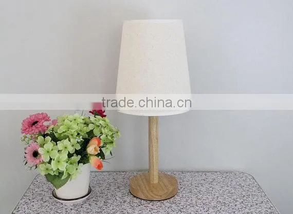 wood base table lamp with flower fabric lamp shade gift lamp home decor