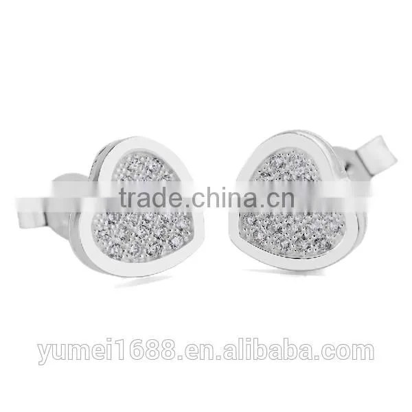 lovely Silver Micro Pave Earrings Wholesale Jewelry
