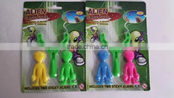 Funny sticky fish Slingshot /TPR sticky toy /Alien Slingshot /sticky animal toy