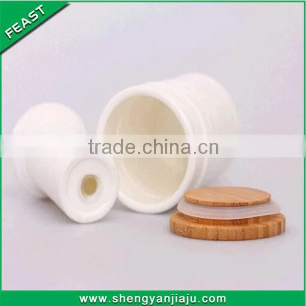 natural bamboo shelf canister ceramic