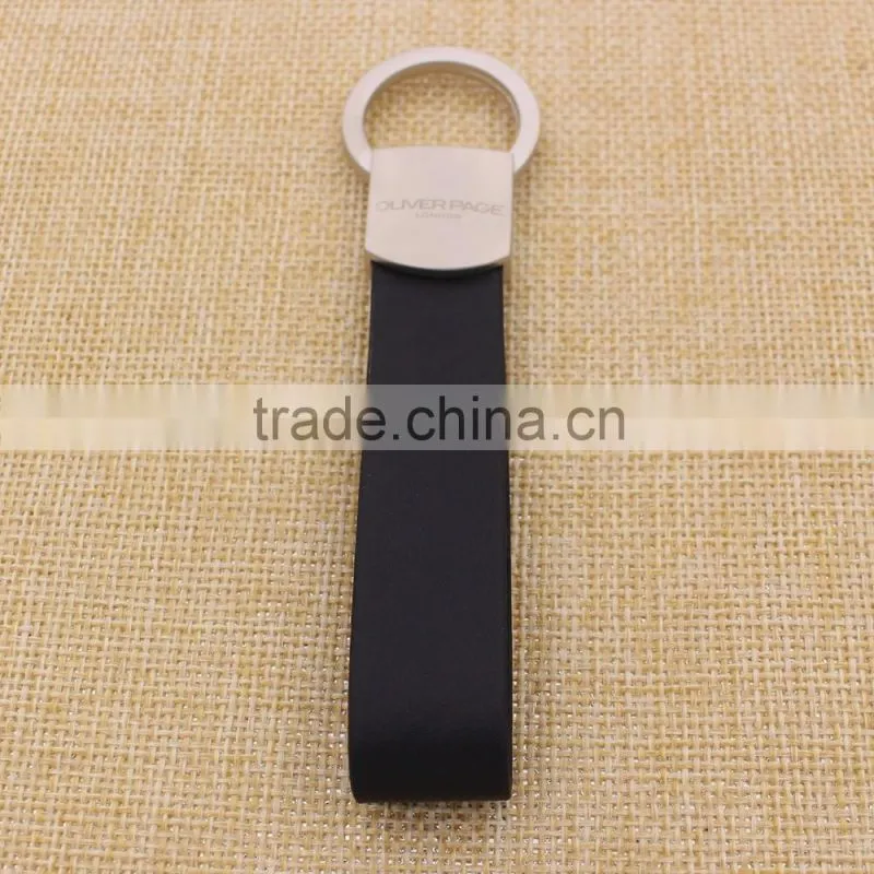 Custom concise gold leather keychain/blank rose gold key chain leather