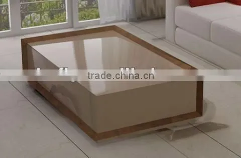 E1 glossy white finish painting coffee table