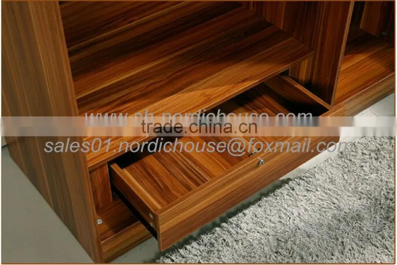 Convenient and fashionable flat packing bedroom funiture built in wardrobe