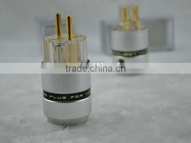 Sonar Quest Aluminum metal + 24K Gold Plated EUR Power Plug & IEC Connector