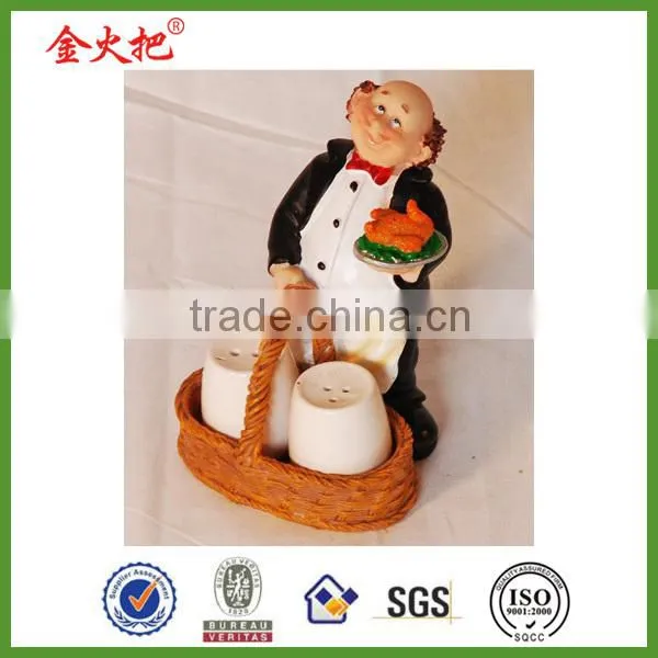 New product polyresin 12Hign,7Wide chef Wine Bottle Holder Barware Decor