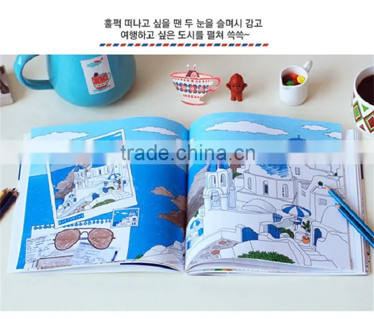 Wholesale new arrive hand-painted secret garden series coloring and the city adult coloring books