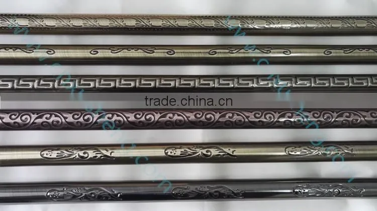 Hot sales in the Middle East classic pattern metal curtain rods, curtain iron pipe 28mm