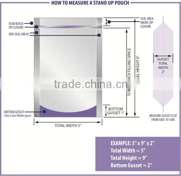 250g plastic tea packaging bag stand up tea bag