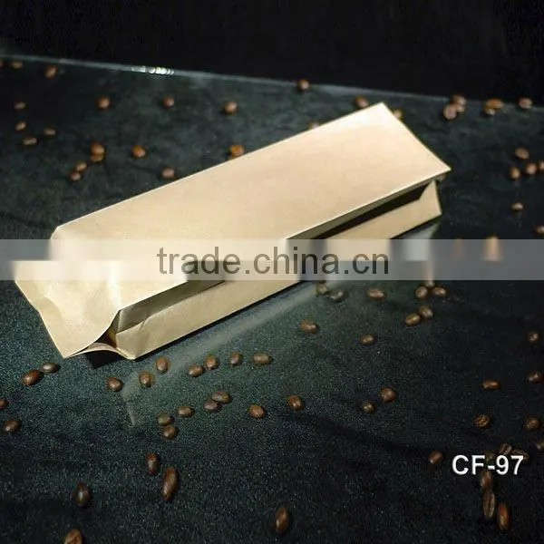 side gusset Kraft paper coffee bag with valve