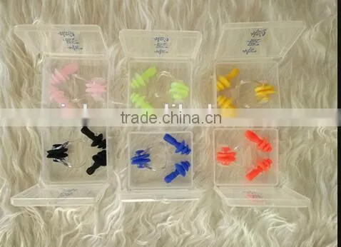 Safty silicone swimming ear plugs and nose clip
