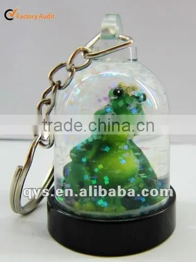 Acrylic Liquid Key Chain with Frog Floating