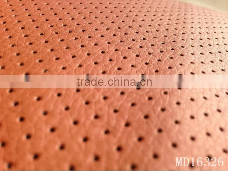 Pu punched leather for car seat upholstery