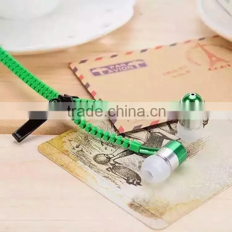 3.5 jack hotseling zipper earphone for mobile
