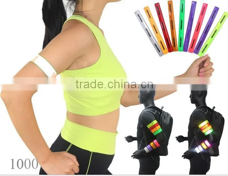 high quality promotional gift PVC reflective snap band pvc slap band pvc wrist band