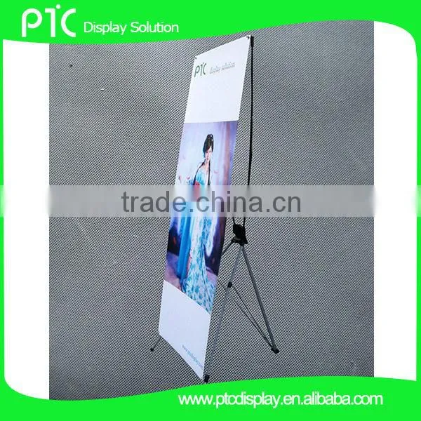 X frame banner with iron pole and fibreglass pole