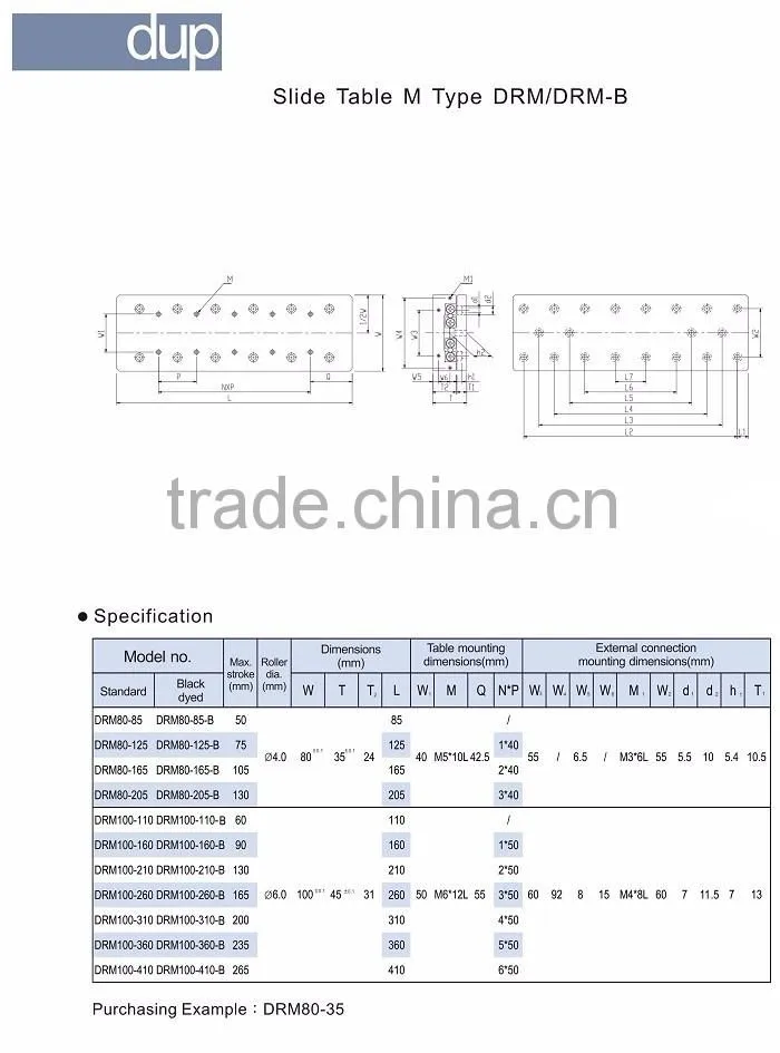 dup DRM High accuracy Crossed roller slide way unit Linear x-y slide table