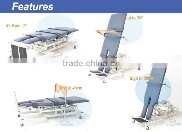 Coinfy EL12 adjustable rehabilitation table hospital tilt bed