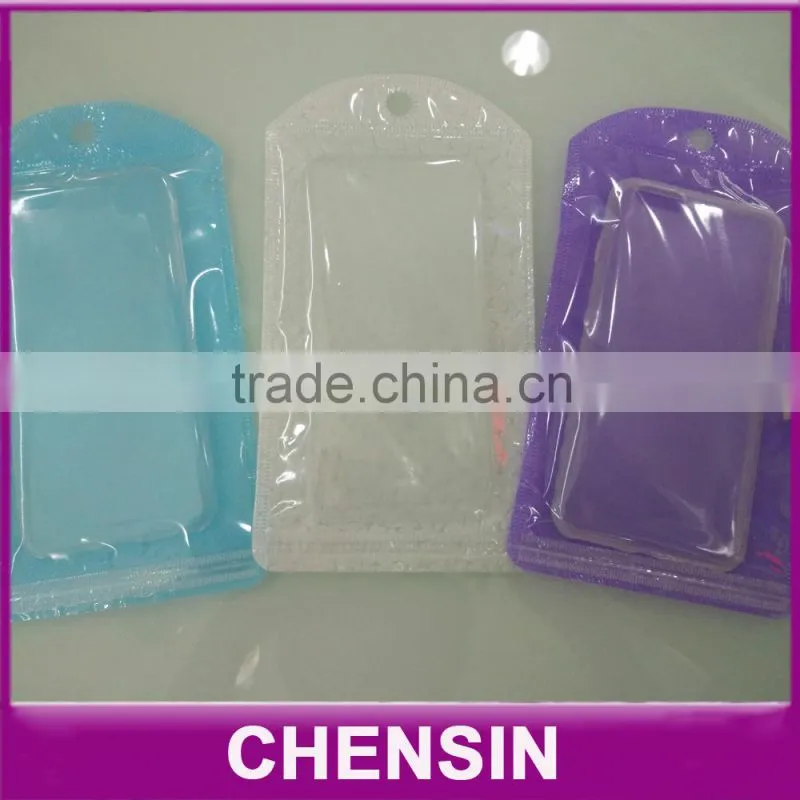 iphone 6 plue mobile case packaging/poly bag/plastic zipper sleeve/transparent packing