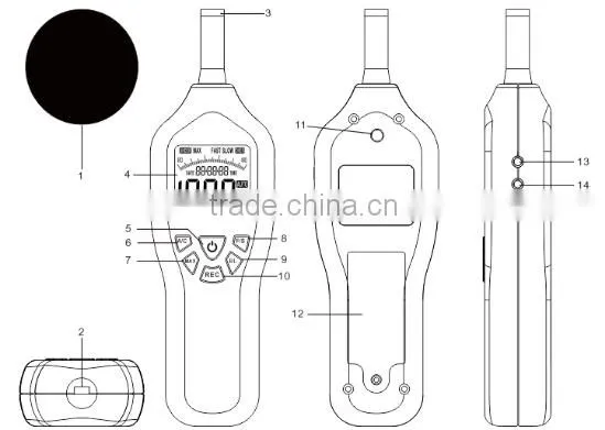 30-130dB sound level meter calibrator with LED