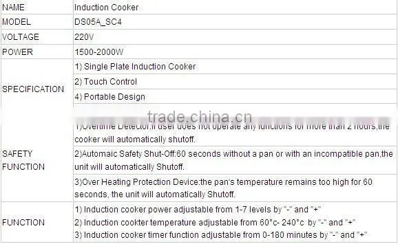 sensor touch electric Induction Cooker FACTORY