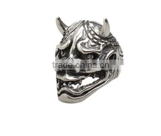 new cool punk Man's Titanium steel GENUINE Quality black skull ring size