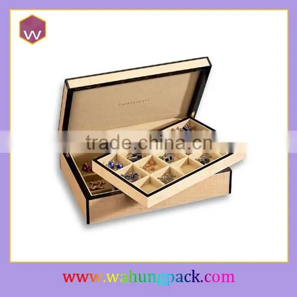 clear window cufflink wood box for cufflink collection