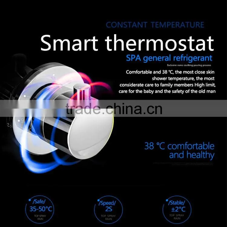3 function square panel shower diverter valve for conceal shower temperature control thermostatic valve