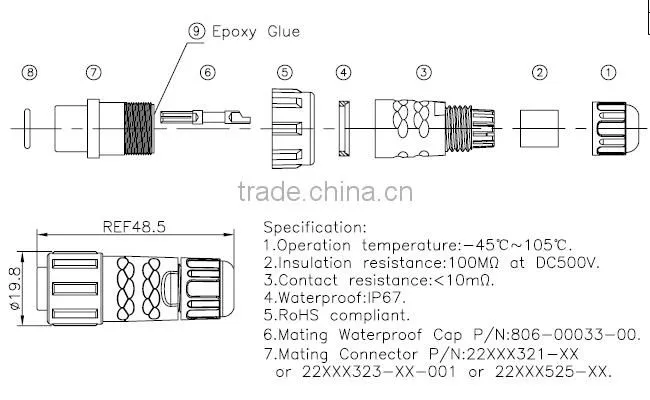10pin male connector