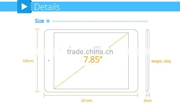 Android 4.2 and 7.85 inch IPS 11024*768 all china tablet driver