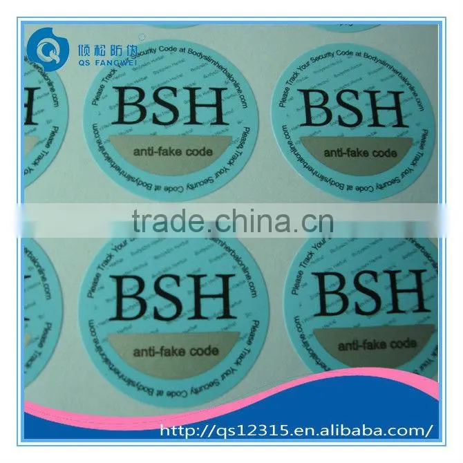 Self-adhesive scratch off label sticker