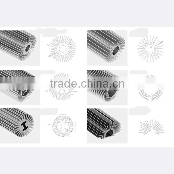 aluminum /aluminium round tube /pipe heatsink
