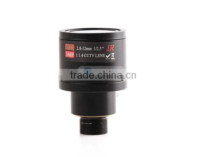 M12 Mount F1.4 3.0Megpixel Fixed Iris Lens With 2.8-12mm Manual Zoom