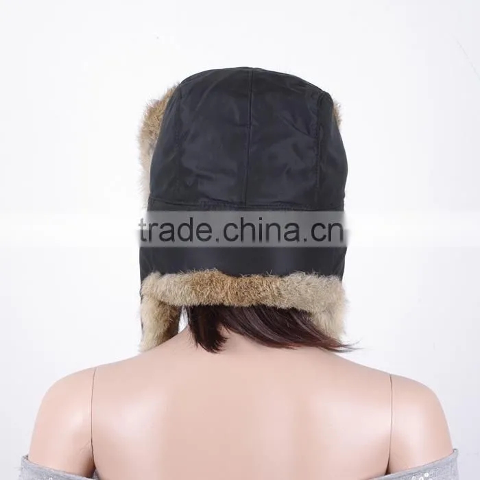 Women winter rabbit fur earflap military ushanka russian trooper hat winter fur hat KZ150127