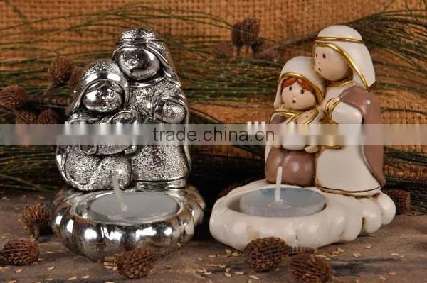 Resin nativity set candle holder