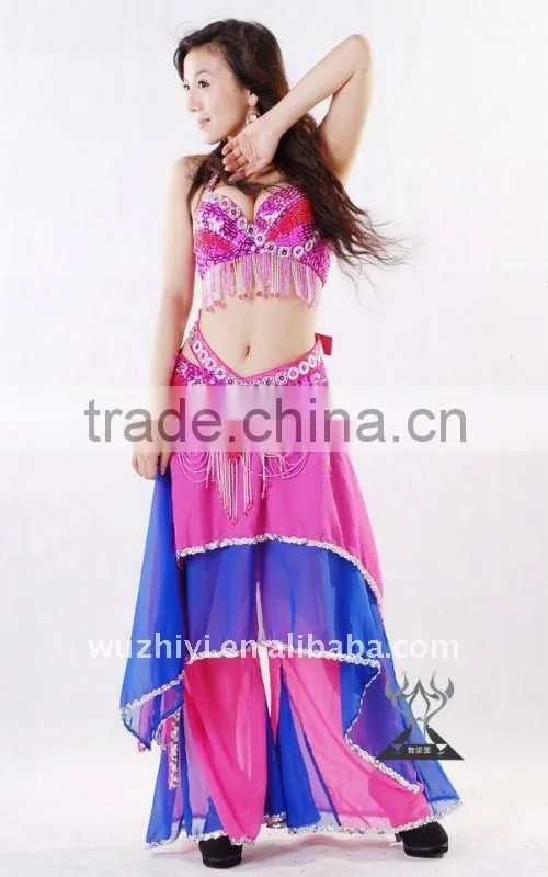 Double Color Belly Dancing Chiffon Pants