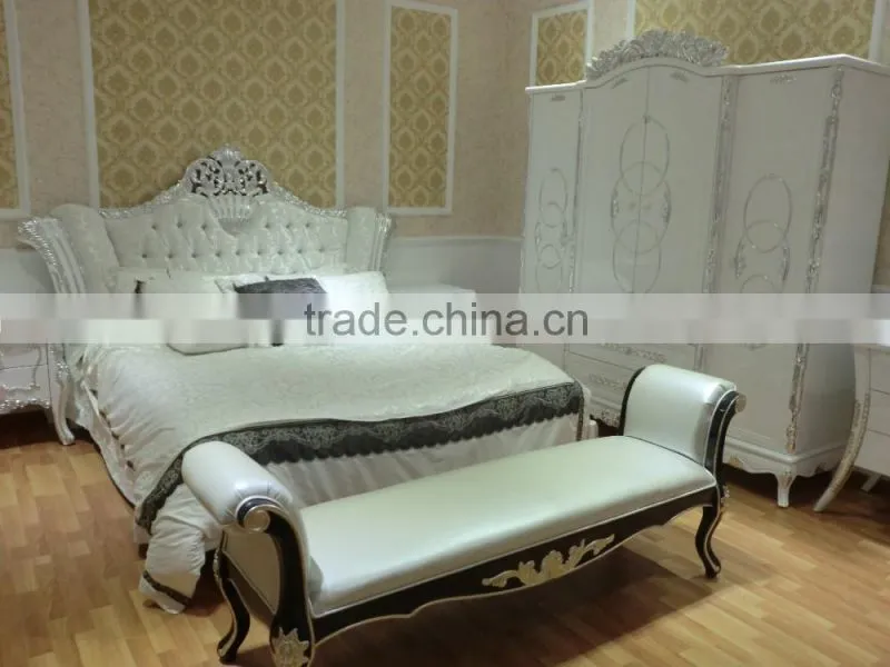 antique solid wood carved design furniture bedroom Bed Bedside table Wardrobe Dressing table Bench Commode