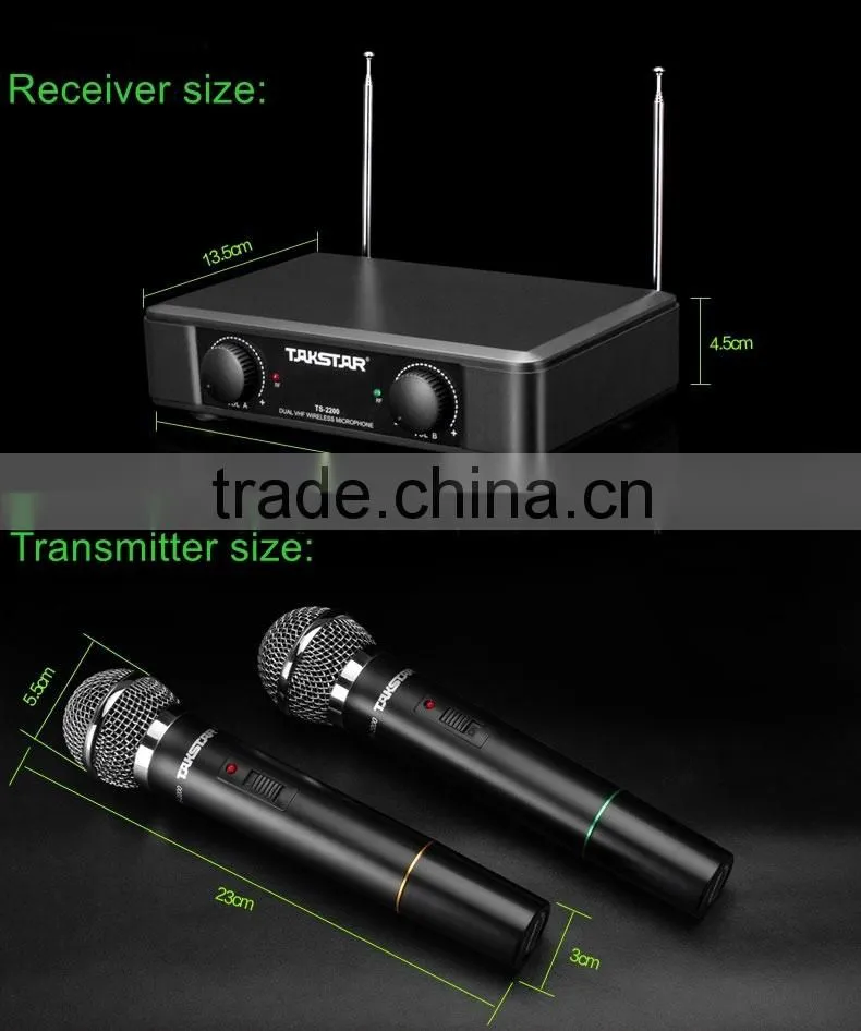 high quality VHF wireless microphone for karaoke vhf wireless microphone TS-2200