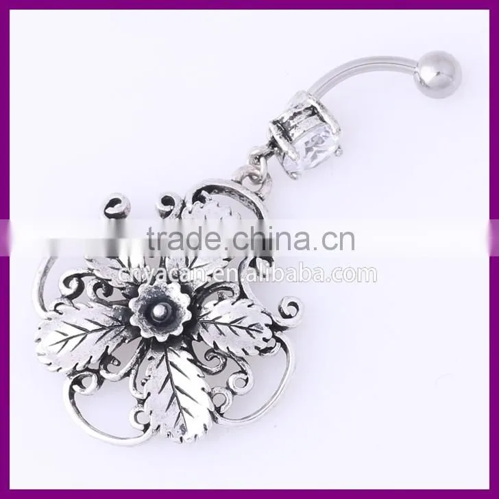 Beautiful Navel Piercing Dangle Belly Ring Fake Navel Piercing