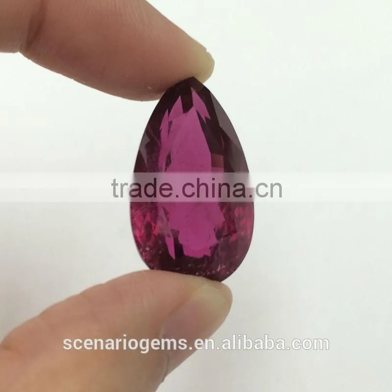 #7CEMZZ Natural Pink Tourmaline Pear Faceted Loose Gemstone Rubellite