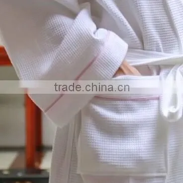 Kinitted Waffle Bathrobe TC 65% Cotton 35% Polyester Hotel Thin Bathrobe