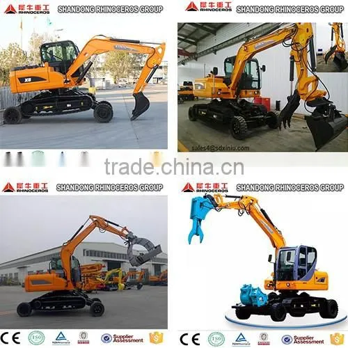 XINIU manufacturer X8 8 ton wheel excavator for sale