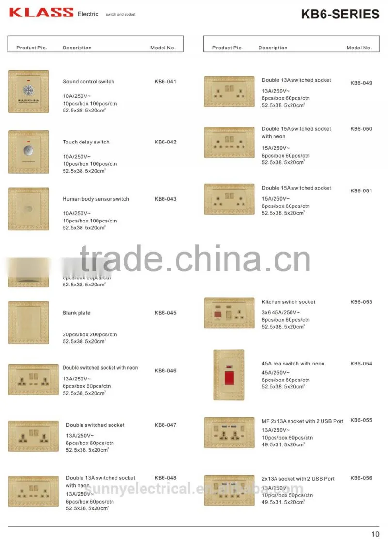 KB6 Painting Golden rock button electric luxury wall muili function 3 pin nuiversal socket