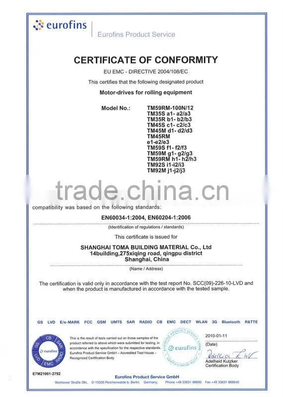 CE approved automatic door