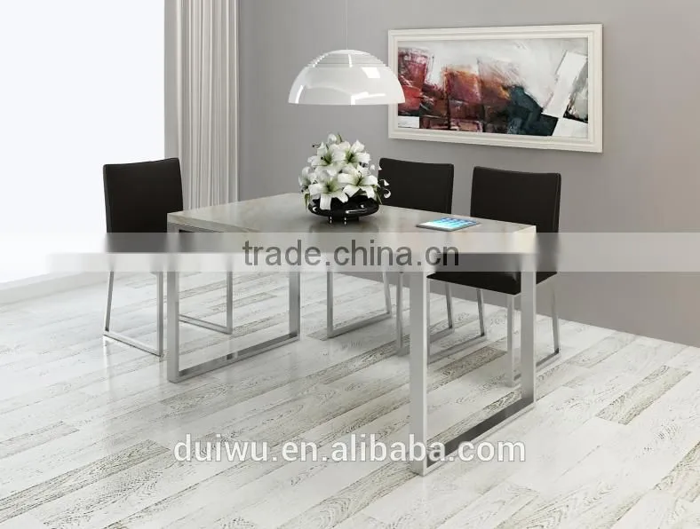 Thickness 20mm natual marble inlay dining metal table