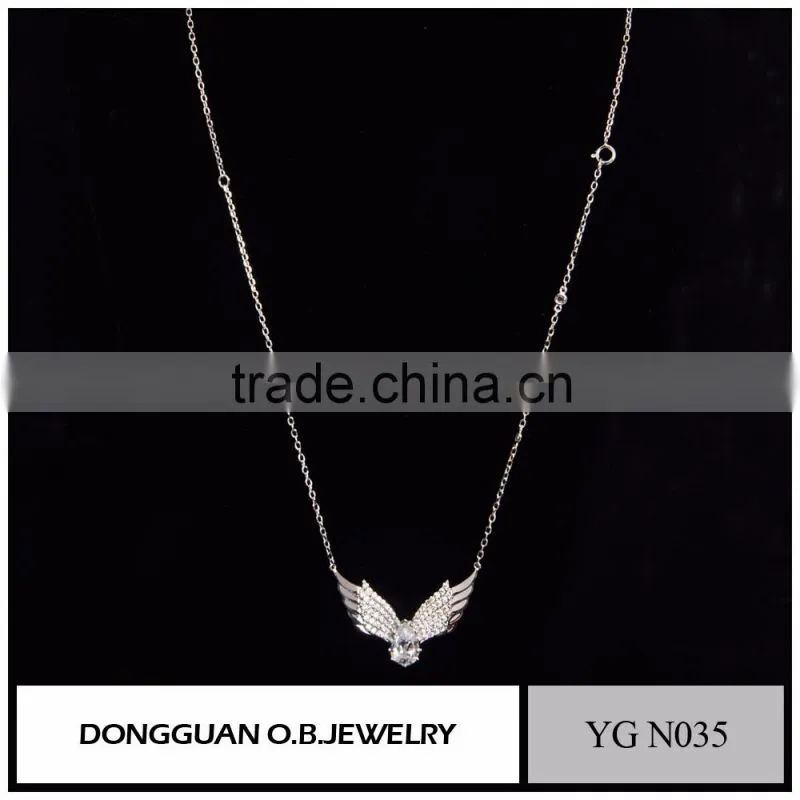 925 sterling silver lucky jewelry necklace fashion rhodium plated chain necklace from China