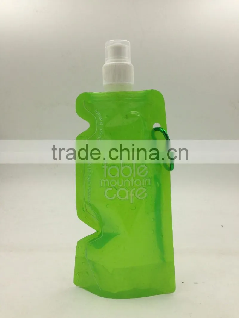 Irregular shaped water bottle/foldable plastic water bottle